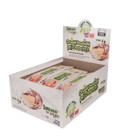 foto do produto CRASH PROTEIN PSICHOPATS BAR 25G GANACHE DE CHOCOLATE BRANCO
